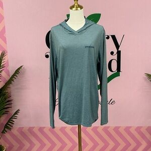 Patagonia Hooded Long Sleeve Tee - Seafoam Blue